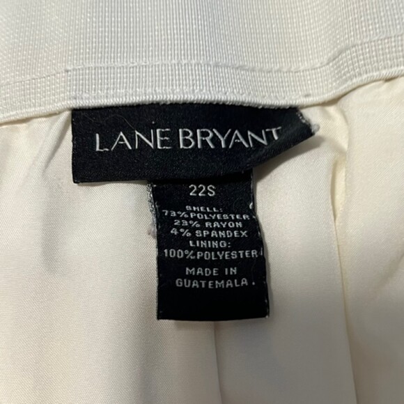 Lane Bryant Womens Ivory White Wide Leg Zip Closure Dress Pants Size 22s - Picture 5 of 9